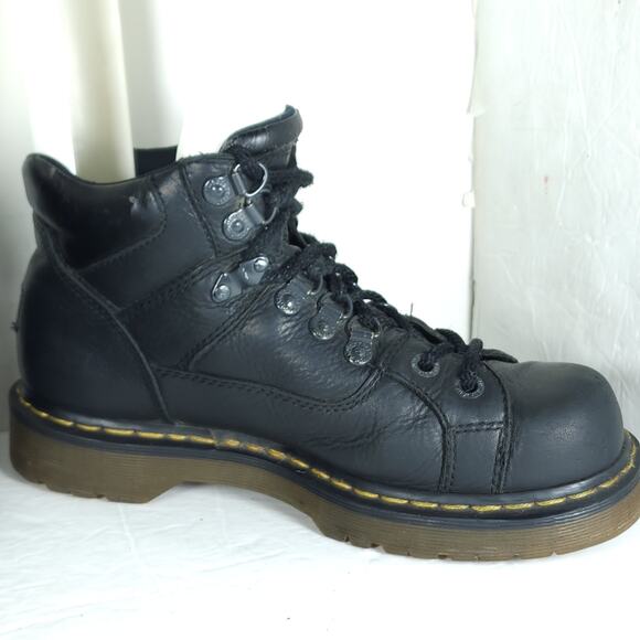 Dr Martens 10963 Vtg US M8 /L9 Black Leather Lace Up Ankle Combat Boots - Picture 5 of 16
